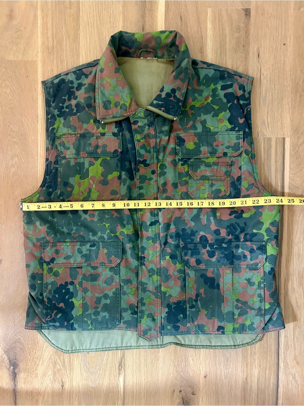 Vintage Camo Waxed Canvas Hunting Vest - Picture 10 of 12
